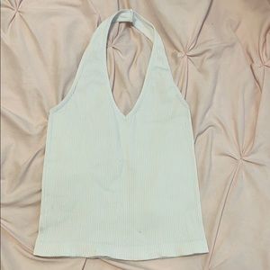 White low cut crop top